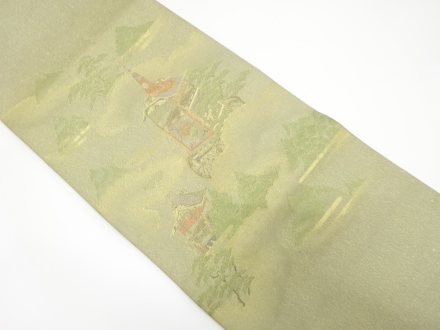 金糸　山車模様織り出し袋帯